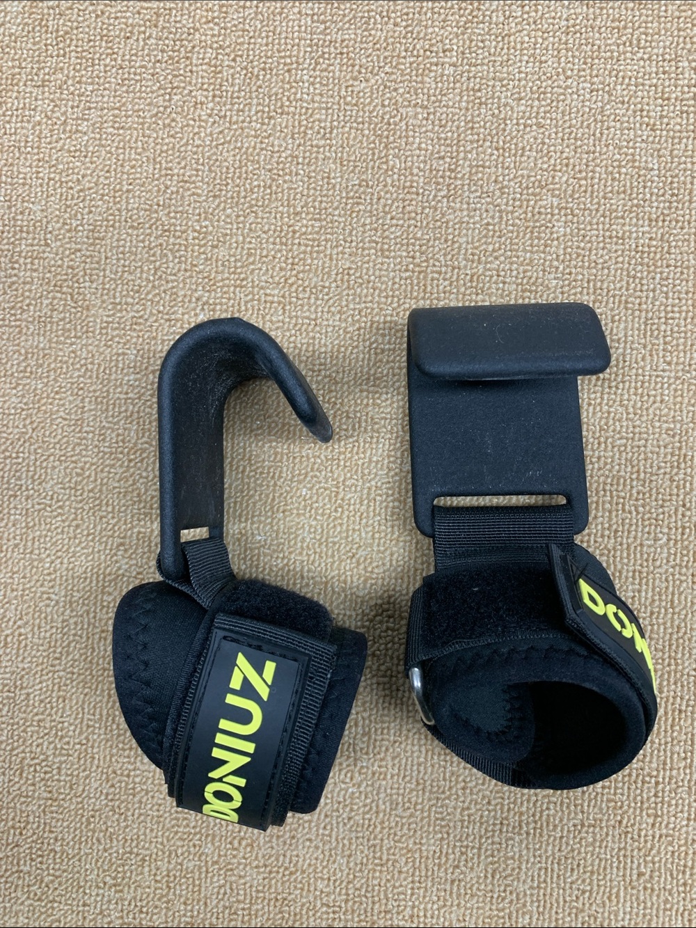 Black Weightlifting Hook Straps with Wrist Support